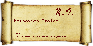 Matsovics Izolda névjegykártya